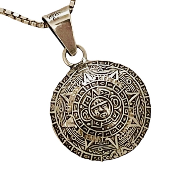 Vintage Sterling Silver Double Sided Reversible Pendant Necklace - Picture 3 of 9